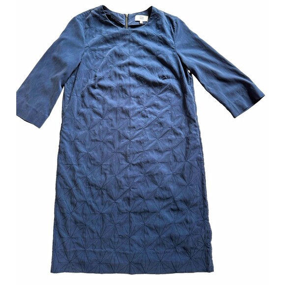 Noa Noa Dresses & Skirts - Noa Noa navy blue geometric quilted shift dress 3/4 sleeve 34 EU 4US